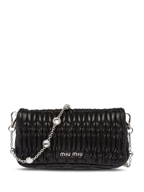 miu miu crystal leather bag|Miu Crystal nappa leather and crystal mini.